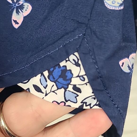 Talbots Petites Classic Casual Shirt Tossed Butterfly Button Down Long Sleeve - Picture 7 of 12